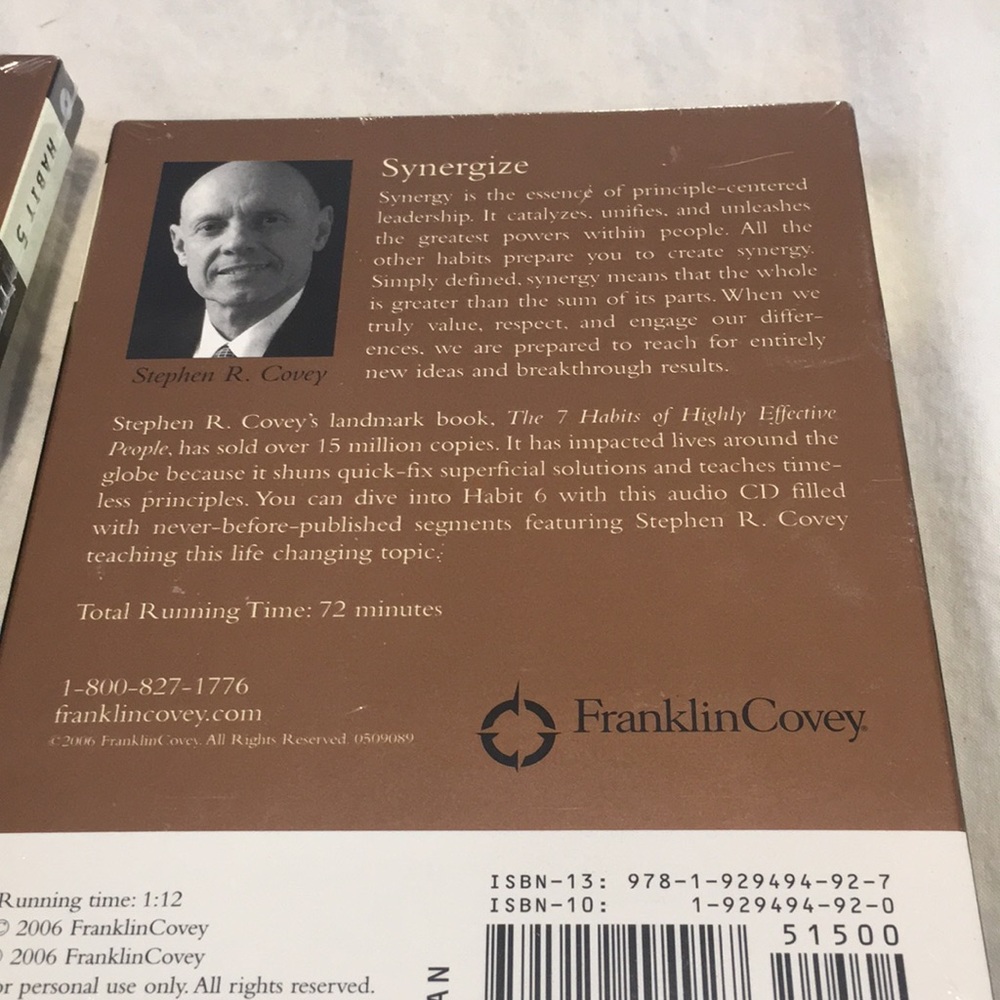 Stephen R Covey 7 Habits of Highly effective People Audio CDs Habits 4-5 & 6 NEW - Picture 8 of 9